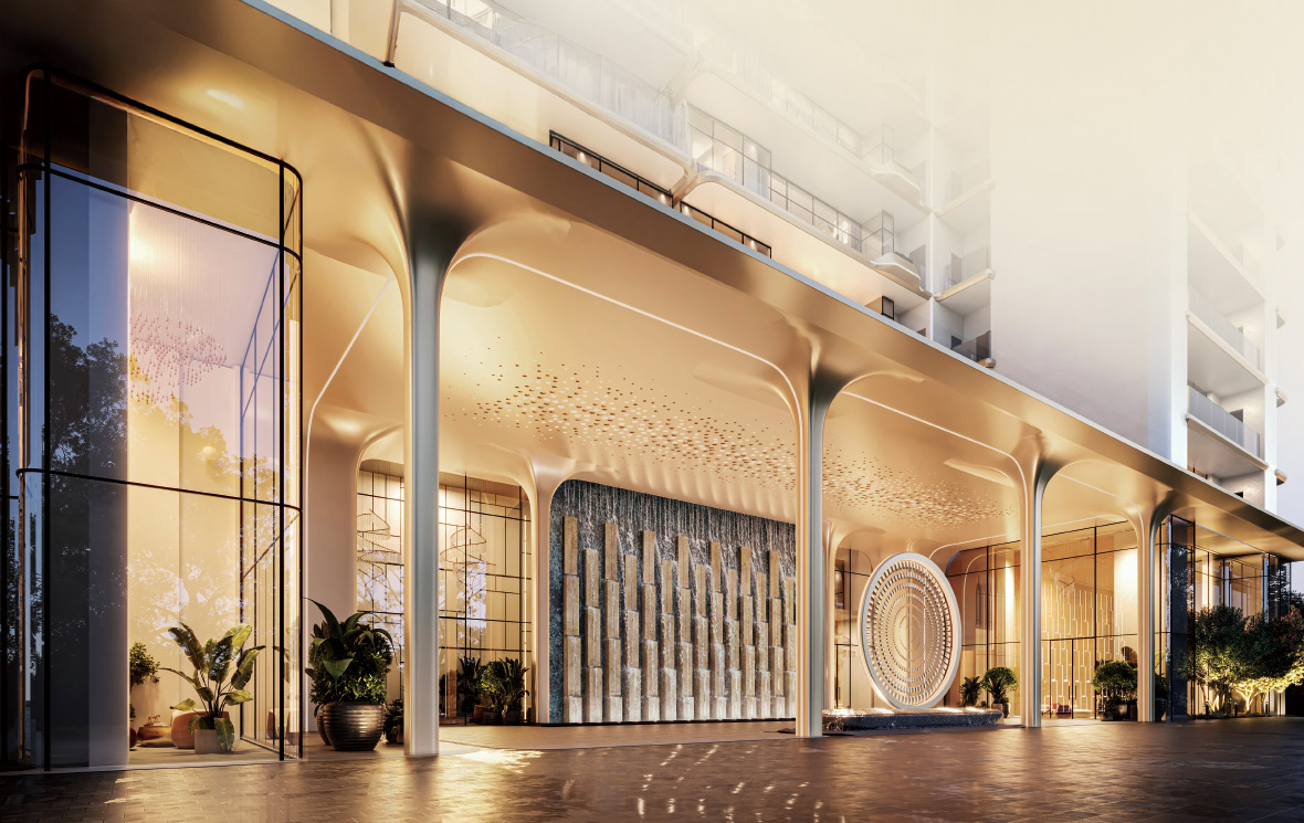 Grand entrance lobby, Smart World Residences by Elie Saab